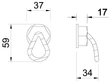 BÚTORFOGANTYÚ 8279-64 I GOMB 64x38mm BÉZS