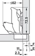 BLUM 71B7550 Clip-Top BLUMOTION Ráütődő Kivetőpánt 155°, csavaros