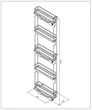 BELSŐ FÉMRÁCS ELQGM155SX BALOS OLDALLAPRA SZERELHETŐ 107×1700×468mm KRÓM-FEHÉR