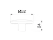 BÚTORFOGANTYÚ 428 GOMB ÁTM: 52mm BÚZASÁRGA