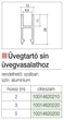 Forest TOLÓAJTÓ ÜVEGHEZ 04 6303 002 012 ÜVEGAJTÓ SÍN 2000mm ALUMÍNIUM - 10014620210