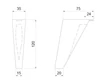 MŰANYAG DESIGN LÁB ART737 H=120mm FEKETE