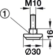651.02.919 Häfele Állítócsavar Menetes M10x20mm