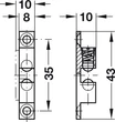244.20.014 Häfele Állítható Erősséggű Golyós Csappantyú 43mm Réz