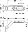 260.14.701 Häfele Hátfal Rögzítő Adapter 44mm nikkel Variant Csavaros