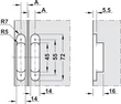 341.24.315 Häfele Mini Tectus Állítható Rejtett Pánt 14x72mm Fekete