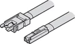 833.72.716 Häfele Loox5-Loox3 8mm-es 12V-os LED Szalaghoz Monochrom Csipeszes tápkábel 2000mm