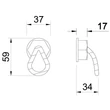 BÚTORFOGANTYÚ 8279-64 I GOMB 64x38mm BÉZS