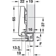 Blum 71T950A Onix Clip-Top Rugós keskeny alu kerethez Ráütődő Kivetőpánt 95° 