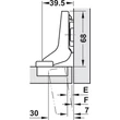 BLUM 71B3750 Onix Clip-Top BLUMOTION Közézáródó Kivetőpánt 110°, fekete, csavaros 