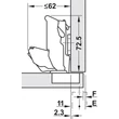 BLUM 71B7550 Clip-Top BLUMOTION Ráütődő Kivetőpánt 155°, csavaros