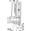 BLUM 71B9550 Clip-Top BLUMOTION Ráütődő Vastagajtó Kivetőpánt 95°, csavaros 