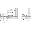 BLUM 71B3750 Clip-Top BLUMOTION Közézáródó Pillér Kivetőpánt 95°, csavaros