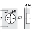 BLUM 71B3550 Clip-Top BLUMOTION Ráütődő Kivetőpánt 110°, csavaros 