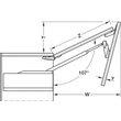 BLUM 22F2500 AVENTOS HF-TOP felnyíló vasalat, teljesítményfaktor: 2700-13500, gyenge