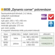 BELSŐ FÉMRÁCS 883B/DXC DYNAMIC CORNER CSILLAPÍTOTT JOBBOS 860x600-850x480-560mm KRÓM