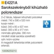 BELSŐ FÉMRÁCS E4221A 2+2 POLCOS KIHÚZHATÓ SAROKVASALAT 740x590x520MM KRÓM-SZÜRKE