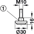 651.02.919 Häfele Állítócsavar Menetes M10x20mm