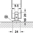 940.42.064 Häfele Slido Tolóajtó Vasalat Felső Függesztéssel Faajtókhoz 50-P 50kg-os