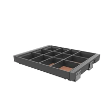 GARDRÓB SZERELVÉNY HOME BOX PIPEREFIÓK OSZTÓKKAL, CSILLAPÍTOTT FIÓKCSÚSZÓVAL 600MM, ACÉLSZÜRKE