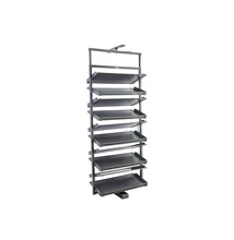GARDRÓB SZERELVÉNY HOME BOX FORGATHATÓ CIPŐTARTÓ ÁLLVÁNY POLC x10 650x319 MM, ACÉLSZÜRKE