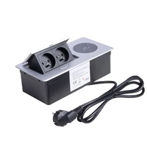 IRODABÚTOR TARTOZÉKOK KONNEKTOR ELOSZTÓ MODULBOX II - 2×230V + 15W VEZ. NÉLK. TÖLT. ALUMINIUM