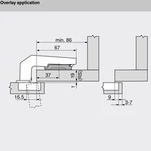Blum egyenes pánt rá 79B9950 beép. fékes Clip