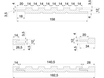 FALI PANEL VIVACE SZÜRKE TÖLGY KEZDŐ PROFIL 2750x26x12MM