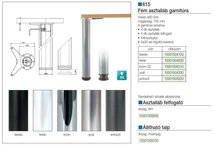 Forest ASZTALLÁB 61570ST04 RN IP 705mm ÁTM: 60mm áll.+30mm ACÉL - 10001504330