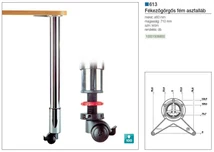 Forest ASZTALLÁB 613 FÉKEZŐGÖRGŐS 655mm ÁTM: 60mm KRÓM - 10001506800