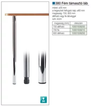 Forest TÁMASZTÓLÁB 380-AS ÁLLITHATÓ H=800 mm   ÁTM:35 mm KRÓM - 10001509250