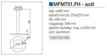 Forest BISZTRÓ ASZTALLÁB MFMT01.FH CSÖ:80mm, LAP:250X250, TALP:50 ALUMÍNIUM - 10001521000