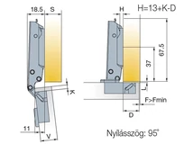 BÚTORPÁNT TITUS 707.0XL0.054.00 T-TYPE RÁÜTŐDŐ MAX. 35MM-ES AJTÓHOZ NIKKEL