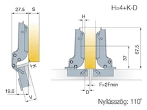 BÚTORPÁNT TITUS 704.0674.054.00 T-TYPE PUSH OPEN FÉLIG RÁÜTŐDŐ RUGÓ NÉLKÜL NIKKEL
