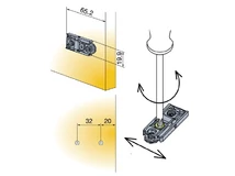 PÁNTALÁTÉT TITUS 700.0LC0.650.00 T-TYPE KLIPPES EGYENES EXCENTERES, 0 mm EUROCSAVARRAL NIKKEL