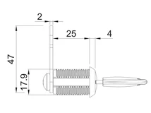BÚTORZÁR HB LOCKS HB-07 NYELVES BÚTORZÁR NIKKEL