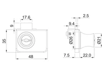 BÚTORZÁR HB LOCKS HB-10 DUPLA ÜVEGAJTÓZÁR KRÓM