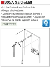Forest GARDRÓBLIFT 500/A 750-1150 mm, 10kg ALUMÍNIUM - 10004320020