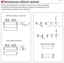 Forest CIPŐTARTÓ 116/A OLDALRÓL SZERELHETŐ 830-1130 mm KRÓM - 10004320230