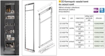 Forest BELSŐ FÉMRÁCS CE1905 120 KG KAMRAPOLC VASALAT 1740/2200x487mm SZÜRKE - 10006206998