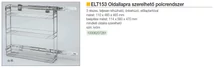 Forest BELSŐ FÉMRÁCS ELT153 TELJESEN KIHÚZHATÓ, OLDALRA SZERELHETŐ POLC 105X480X465 mm KRÓM - 10006207261