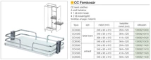 Forest BELSŐ FÉMRÁCS CC40AS FÉMKOSÁR 346×93×410mm KRÓM-FEHÉR - 10006210410