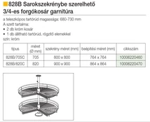 Forest BELSŐ FÉMRÁCS 828B/705 SAROKSZEKRÉNYBE SZERELHETŐ 3/4-ES FORGÓTÁNYÉR 705mm KRÓM - 10006220460