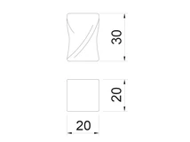 BÚTORFOGANTYÚ ART 145 GOMB 20x20x30 mm NIKKEL