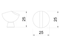 BÚTORFOGANTYÚ ART 300 B GOMB 25x25x25 mm NIKKEL