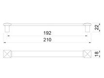 BÚTORFOGANTYÚ WMN226 - 192mm (210x18x22mm) ANTIKOLT BRONZ