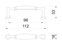 BÚTORFOGANTYÚ M62 - 96mm (112x16x33mm) FEKETE