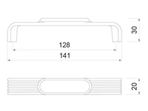 BÚTORFOGANTYÚ M89 - 128mm (141x20x30mm) ANTIK NIKKEL-FÉNYES FEHÉR
