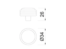 BÚTORFOGANTYÚ P49 GOMB - 34mm ANTIK NIKKEL-FÉNYES FEHÉR