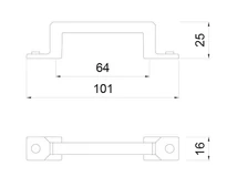 BÚTORFOGANTYÚ WMN218 - 64mm (101x16x25mm) ANTIK FIRENZE